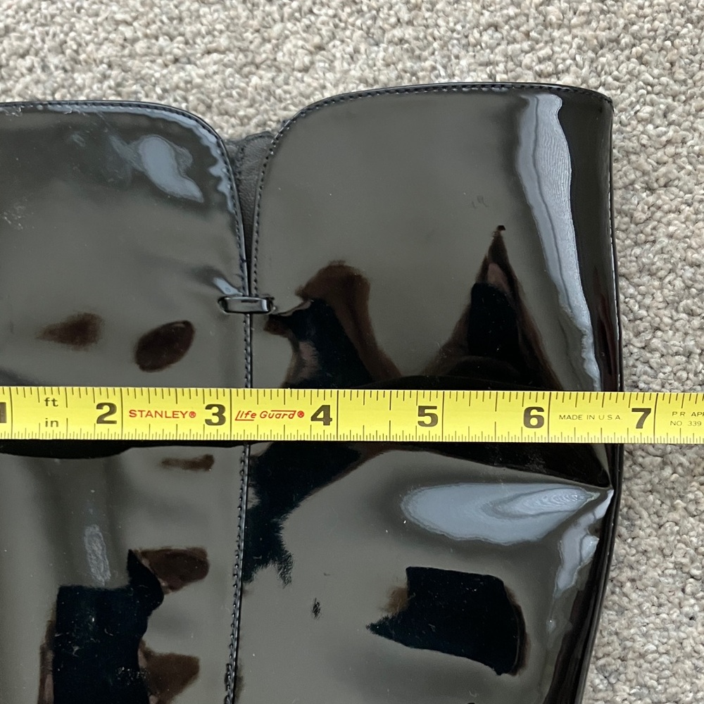 Stuart Weitzman Black Patent Leather Knee-High Stiletto Boots - Picture 8 of 16